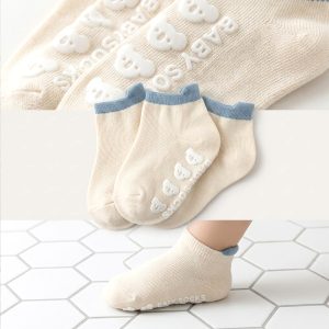 Baby Socks Kids Socks 3 Pcs Set - Beige
