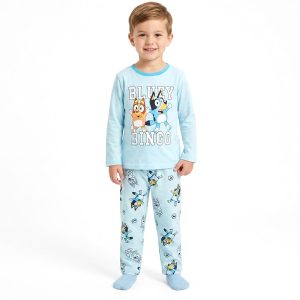 Bluey Boys Full Sleeves Pajama Set KHAFIF - Sky Blue