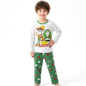 Toy Story Boys Full Sleeves Pajama Set KHAFIF - Grey Green
