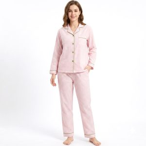 Mini Checks Ladies Pajama Set - Pink