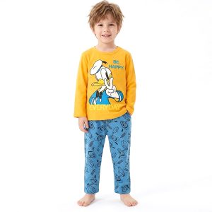 Be Happy Boys Full Sleeves Pajama Set KHAFIF - Yellow Blue