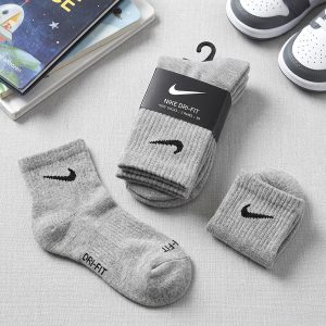 Kids Socks 3 Pcs Set - Light Grey 1