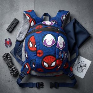 Spiderman Face Kids Bag - Blue