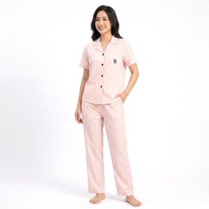 VS Strips Ladies Pajama Set - Pink
