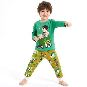 Ben 10 Boys Full Sleeves Pajama Set KHAFIF - Green