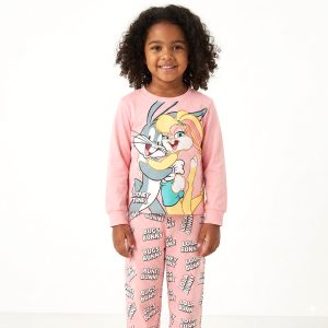 Looney Tunes Girls Full Sleeves Pajama Set PRIMARK - Pink