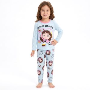 Happy Dora Girls Full Sleeves Pajama Set KHAFIF - Blue