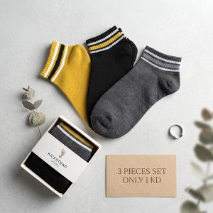 Kickstrap Adult Socks 3 Pcs Set ANKLE CUT - Multicolor