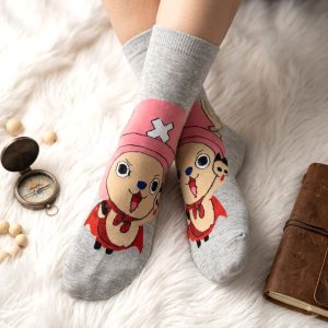 Mnnkey D Luffy Adult Long Socks 1 Pc Set - Grey
