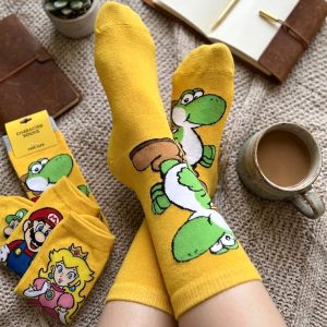 Mario Adult Long Socks 1 Pc Set - Yellow