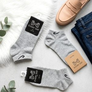 Everyday Adult Socks 3 Pcs Set ANKLE CUT - Grey