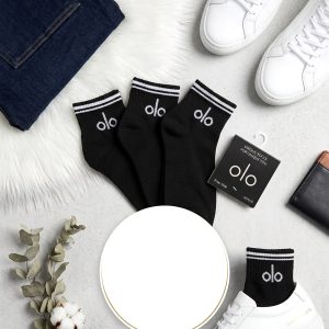 Strips Unique Adult Socks 3 Pcs Set ANKLE CUT B 39- Black