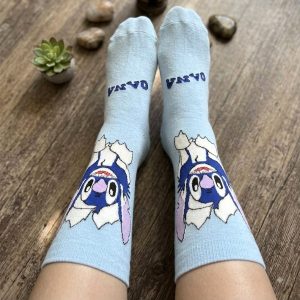 Stitch Adult Socks 1 Pc Set - Sky Blue
