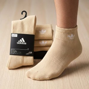 Beige Socks 3 Pcs Set ANKLE CUT