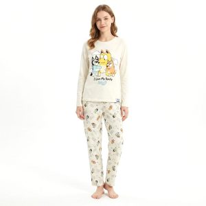 Bluey Family Ladies Pajama Set - Cream