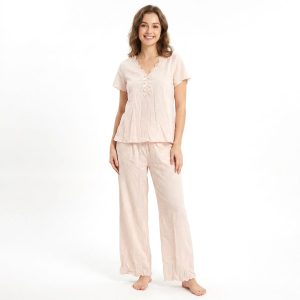 Mini 3 Bow Ladies Pajama Set - Pink