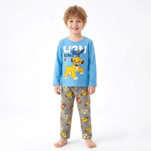 Lion King Boys Full Sleeves Pajama Set KHAFIF - Blue Grey