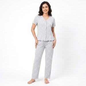 Mini Butterfly Ladies Pajama Set - Grey