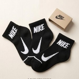 Kids Socks 3 Pcs Set - Black 1