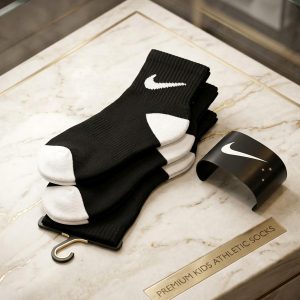 Kids Socks 3 Pcs Set - Black White