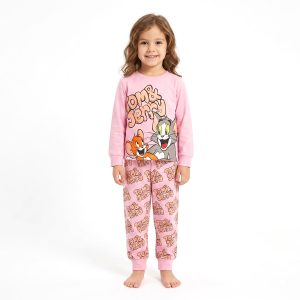 Tom & Jerry Girls Full Sleeves Pajama Set PRIMARK - Pink