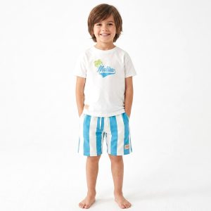 Malibu Boys Shorts Set - White Blue