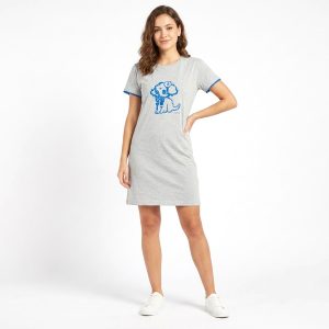 Cute Puppy Ladies Dress - Grey