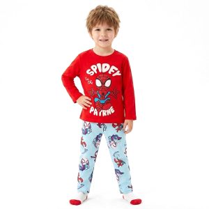 Spidey Boys Full Sleeves Pajama Set KHAFIF - Red Blue