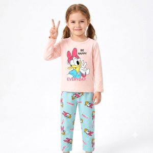 Happy Girls Full Sleeves Pajama Set KHAFIF - Pink Blue