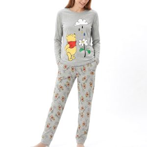Winnie Rain Ladies Pajama Set - Grey