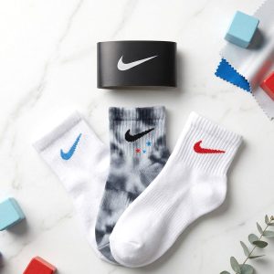 Kids Socks 3 Pcs Set - Grey White