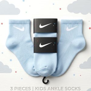 Kids Socks 3 Pcs Set - Light Sky Blue