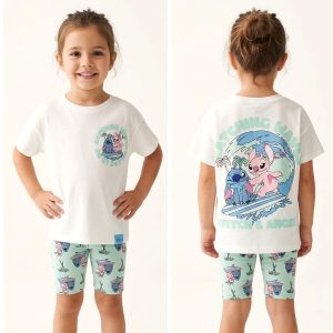 Stitch Angel Girls Shorts Set - White