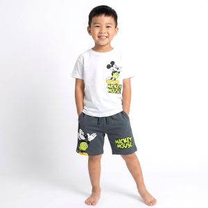 Mickey Mouse Boys Shorts Set - White Grey
