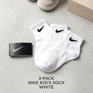 Kids Socks 3 Pcs Set - Pure White 2