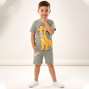 Lion King Boys Shorts Set - Grey