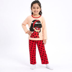 Miraculous Girls Full Sleeves Pajama Set KHAFIF - Red