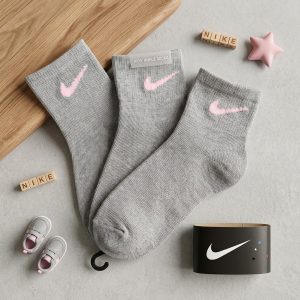Kids Socks 3 Pcs Set - Light Grey