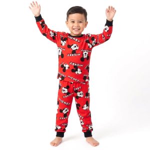 Mickey Boys Full Sleeves Pajama Set MCHAKKY - Red