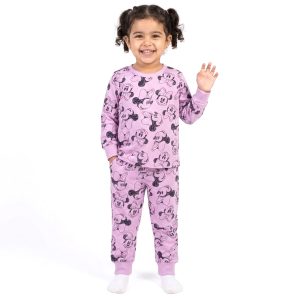 Sketch Minnie Girls Full Sleeves Pajama Set MCHAKKY - Purple
