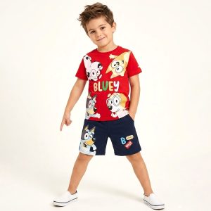 Bluey Boys Shorts Set - Red