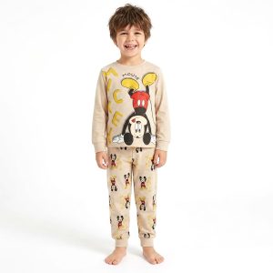 Mickey Boys Full Sleeves Pajama Set PRIMARK - Brown