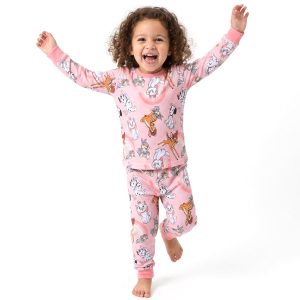 Animals Girls Full Sleeves Pajama Set MCHAKKY - Pink