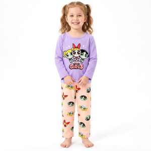 Three Girls Full Sleeves Pajama Set KHAFIF - Purple