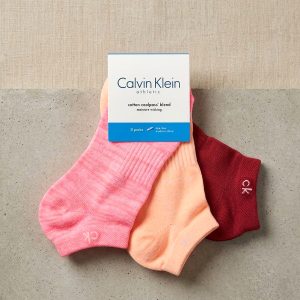 Adult Socks 3 Pcs Set Ankle Cut - Pink Red