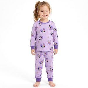Minnie Love Girls Full Sleeves Pajama Set MCHAKKY - Purple