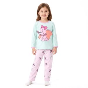 Dumbo Floral Girls Full Sleeves Pajama Set KHAFIF - Blue
