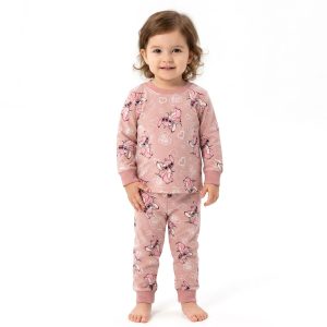 Stitch Love Girls Full Sleeves Pajama Set MCHAKKY - Pink