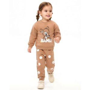 Bambi Dots Girls Winter Training Suit - Brown