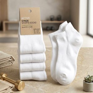 Adult Socks 5 Pcs Set Ankle Cut - White